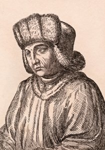 1817年にロンドンで出版された「ファンエイク、本物のオリジナルからの有名な画家の75の肖像画」のイラスト